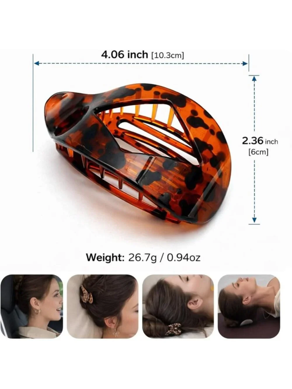 4-Pack Elegant Duckbill Hair Clips for Women | Flat Claw Design | All Hair Types